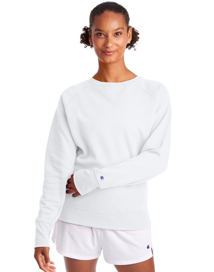 Champion Powerblend Fleece Classic Crew Kadın Sweatshirt Beyaz ( WJSYEG149 )